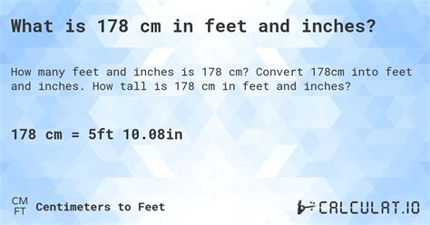 178cm in inches and feet|175cm in feet.